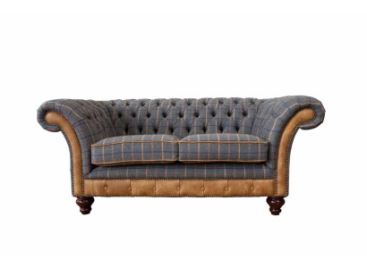 Chesterfield-sohva 2 istuttava Design-sohva Kolmen hengen sohva Luksus-huonekalut Tyylikäs Tekstiilisohvat