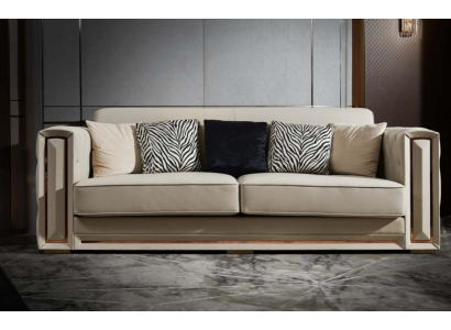 Beige Chesterfield-sohva Nahka Luxus Olohuoneen Muotoilu