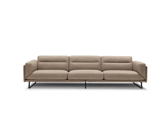 Sohva 4-istuttava Nahkasohva Design-sohva Beige Luksusverhoilu Nelipaikkainen xxl