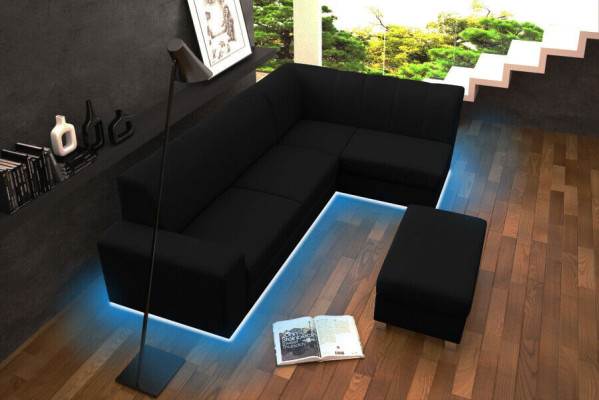Leder Modern Couch Wohnlandschaft Ledersofa Deko Sofagarnitur Sofa L-Form   Leder Modern Couch Olohuonekalusto Nahkasohva Dekorointi Soivasti L-muotoinen