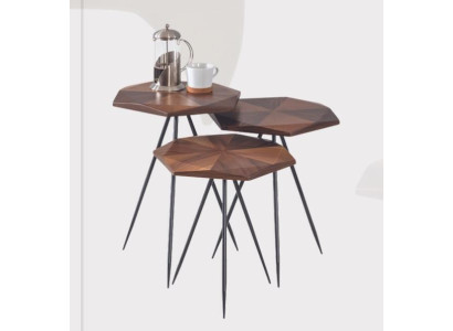 3x Sohvapöytä Kahvipöytä Sivupöytä Design Olohuonepöytä Pöydät