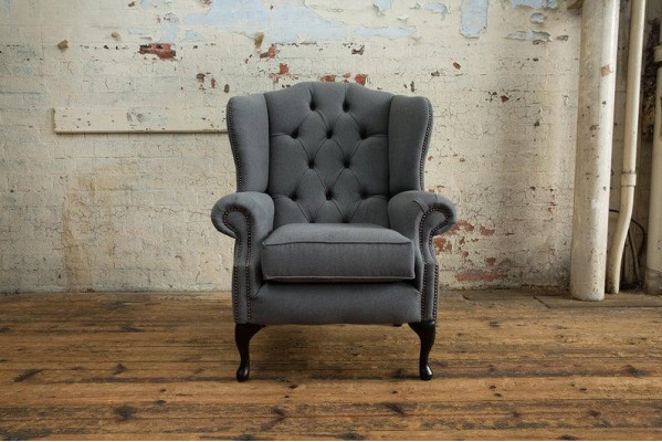 Chesterfield Design ylellinen kangassohva tekstiilin siipituoli 1 istuinsohva verhoilu