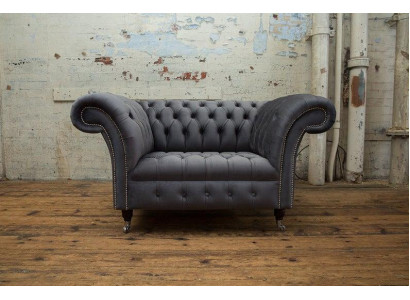 Chesterfield Design Sohva 1 Sitzer -sohva verhoiltu ylellinen klassinen tekstiilisohva
