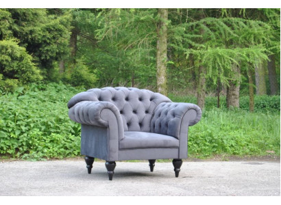 Kangas Chesterfield Sohva Verhoitettu istuin Nojatuoli tekstiili Moderni nojatuolin sininen 1 istuin