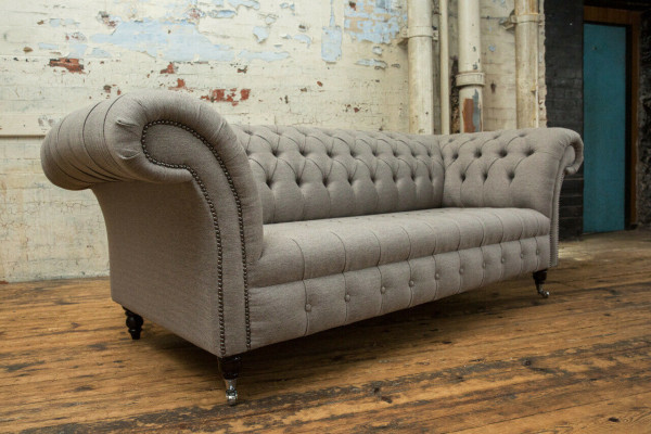 Klassinen Chesterfield Design Couch 3 -paikkainen sohva sohva nahkalla iso 225cm
