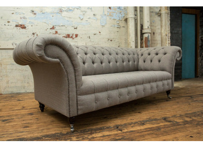Klassinen Chesterfield Design Couch 3 -paikkainen sohva sohva nahkalla iso 225cm