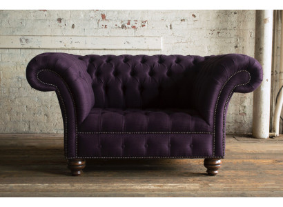 Sohva Chesterfield Design Kangas 1.5 Paikkainen Pehmustettu Lohko Sametti Lila
