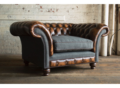 Chesterfield-mallinen kankainen sohva nojatuoli 1.5 paikkaa verhoillut sohvat loungessa uusi klubi