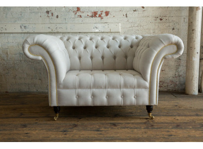 Sohvasohva Chesterfield 1,5 Paikkainen Valkoinen