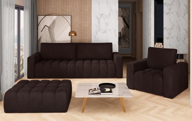Sohvakalusto 3+1+1 Istuinpaikka Set Design-sohva Päällystetty sohva Klassinen 3-osainen