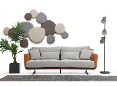 Kaksi SEATER SOFA 2 Istuen kangas oranssi moderni muotoilu olohuoneen harmaa
