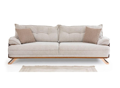 Moderni 3-istuttava olohomon beige verhoiltu kangassohva kolmiosainen sohva
