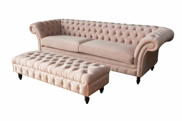 Moderni Chesterfield-sohva 4-istuttava kulmasohva polyester-kangas keltainen uusi