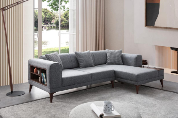 Harmaa olohuoni L-muotoinen sohvatyyny Kulmasohva Designer olohuoneen sohva