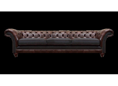 Braun-Harmaa Chesterfield Kolmipaikkainen Olohuoneen Sohva Luksus
