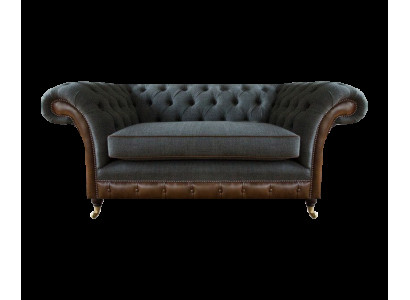 Braun-Harmaa Chesterfield Yksinäinen Nojatuoli Olohuone Kankaat Kalusteet