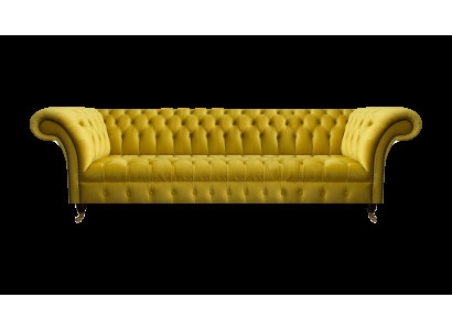 Chesterfield Keltainen Neljän Henkilön Muotoilupaikka Olohuoneen Sohva