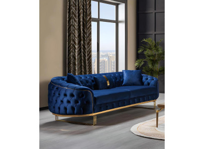 Blue Chesterfield Dreisherin olohuone 3-paikkainen sohvaverhoilut huonekalut