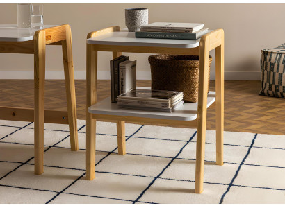 Beige-valkoinen kirjahylly designer olohuone hylkikaluste puukehys