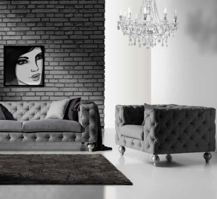 Design Grau 3-paikkainen soifa Moderni kangassofa Pehmuste sofat Luxus alfitalia