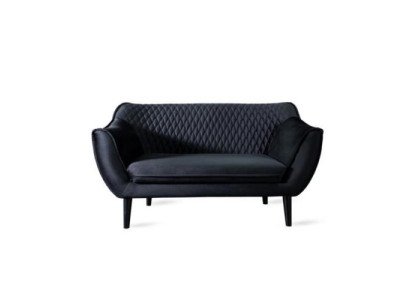 2-paikkainen sofa musta moderni olohuoneen luxus design puu huonekankaat pehmuste kangas
