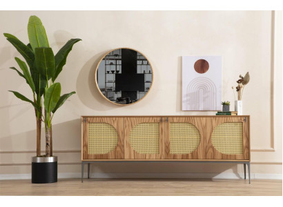 Peilikaappi syöttökaappi sideboard puinen kaappi huonekalut ruskea uusi
