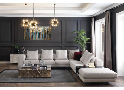 Asumismaisema Kulmasohva Sofa L-muotoinen sova Istuintekstiili Tyyny Design