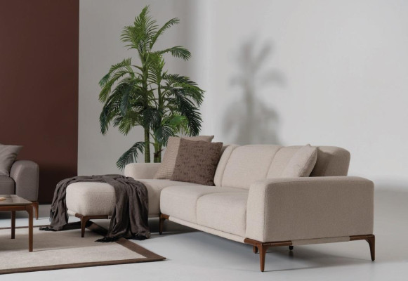Asumismaisema L-muotoinen Kulmasohva Design-pehmuste Nahka-istuimet Soffakulma Uusi