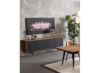 Olohuoneen tarjoilupöytä ruskea luksus tyyli moderni puinen sivupöytä Loft 228 cm