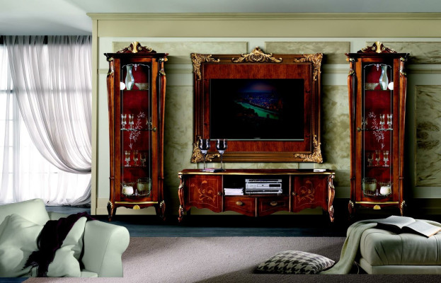 Set Garnituuri 4 kpl Italian huonekalut 2x Näytekaappi Sideboard TV-taso Kaappi