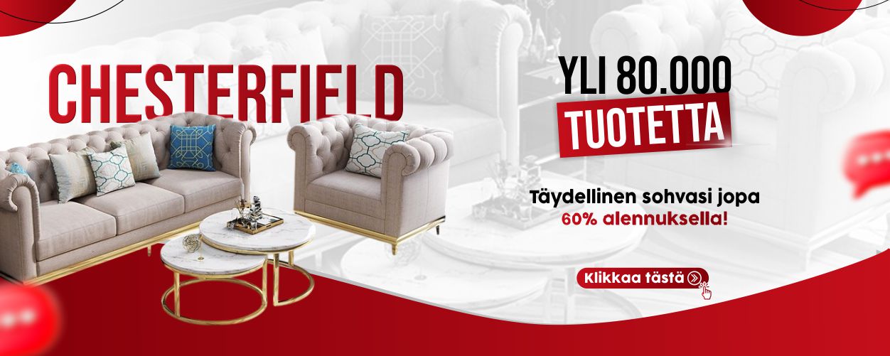 Elegantit Chesterfield-huonekalut huippulaadulla