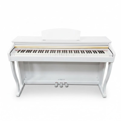 Kiiltävä valkoinen digitaalinen piano kotiin