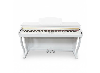 Kiiltävä valkoinen digitaalinen piano kotiin