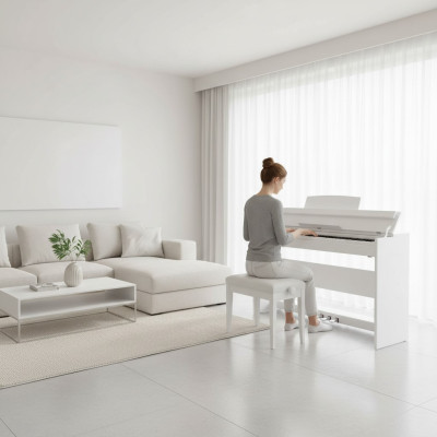Digitaalinen piano kotiin Digitaalinen kosketinsoitin 137cm Valkoinen