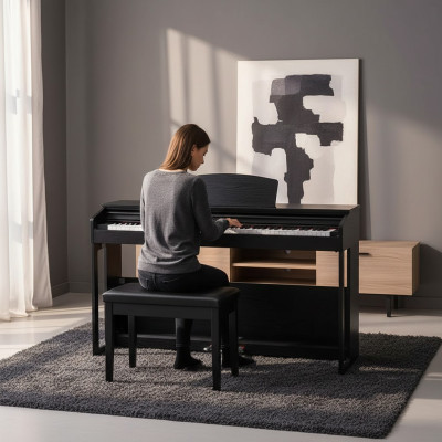 Digitaalinen piano kotiin 138 cm Musta