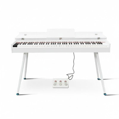 Kiiltävä valkoinen digitaalipiano