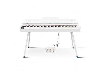 Kiiltävä valkoinen digitaalipiano