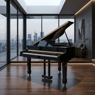 Mustat digitaaliset piano