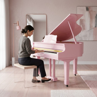 Kirkas vaaleanpunainen digitaalipiano
