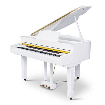 Kiiltävä valkoinen piano