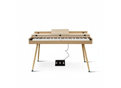 Kiiltävä digitaalinen piano vaaleanruskeana kotiin