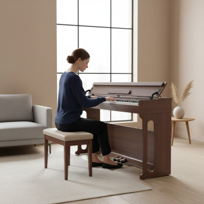 Kotikäyttöön tarkoitettu digitaalipiano 137cm ruskea