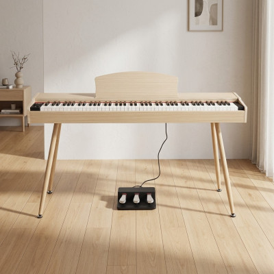 Kotikäyttöön tarkoitettu digitaalipiano 135 cm vaaleanruskea