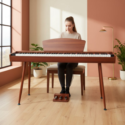 Digitaalinen piano kotipiano digitaalinen kosketinsoitin 135cm punainen kirsikka