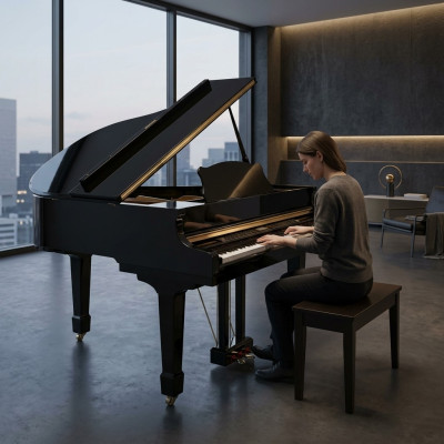 Mustat digitaaliset piano