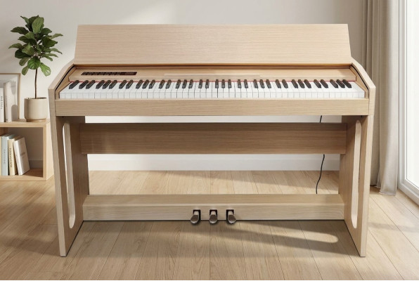 Kotikäyttöön tarkoitettu digitaalipiano 130 cm vaaleanruskea