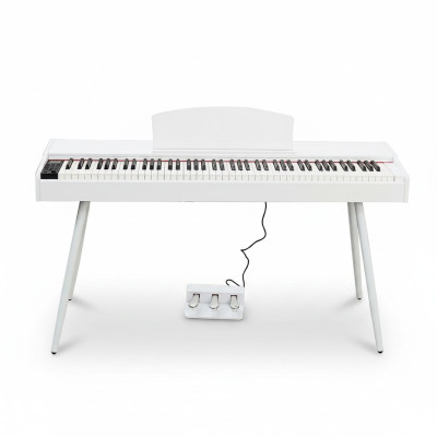 Kiiltävä valkoinen digitaalipiano