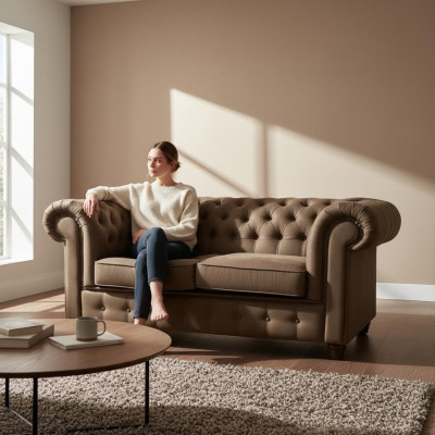 Chesterfield 3+2+1 sohvasarja täysin verhoiltu sohvakompletti