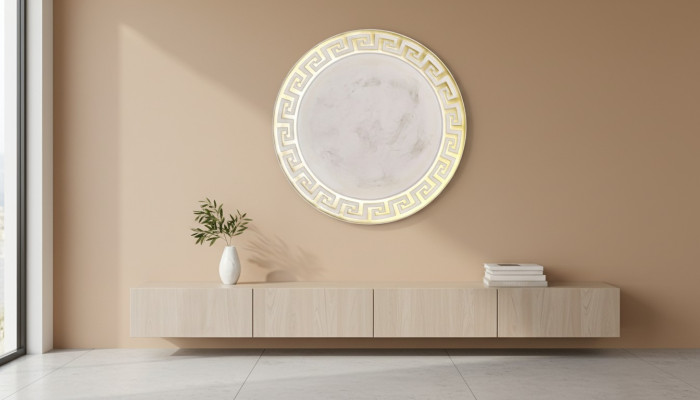 Medusa Pyöreä Peili Kylpyhuone Kreikkalainen Design Pyöreä Seinäpeili 6608 100cm Uusi