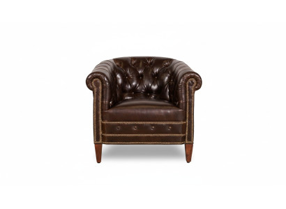 Suunnittelija nojatuoli 1 istuva ruskea nahka tekstiili Luxury Club Lounge -sohva Chesterfield